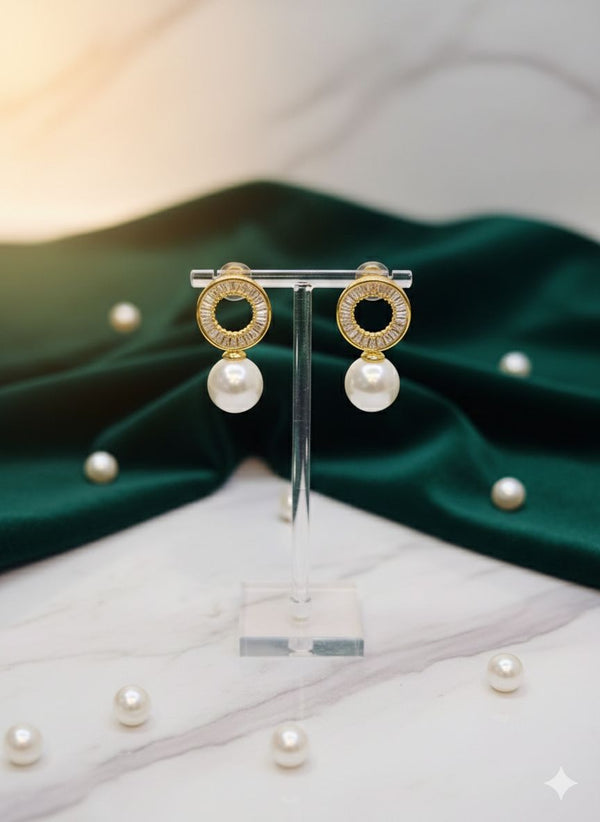 High Quality Zircon Diamond-Cut Stud Earrings