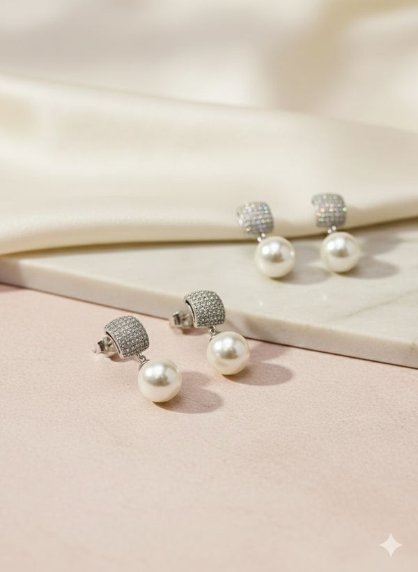 Zircon Gold Plated Stud Earrings